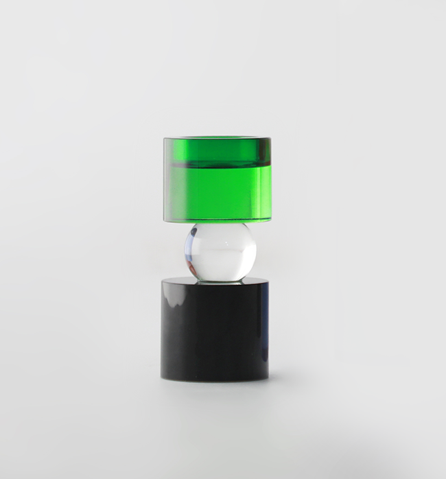 The McKenna Crystal Candle Holder - Small, Green