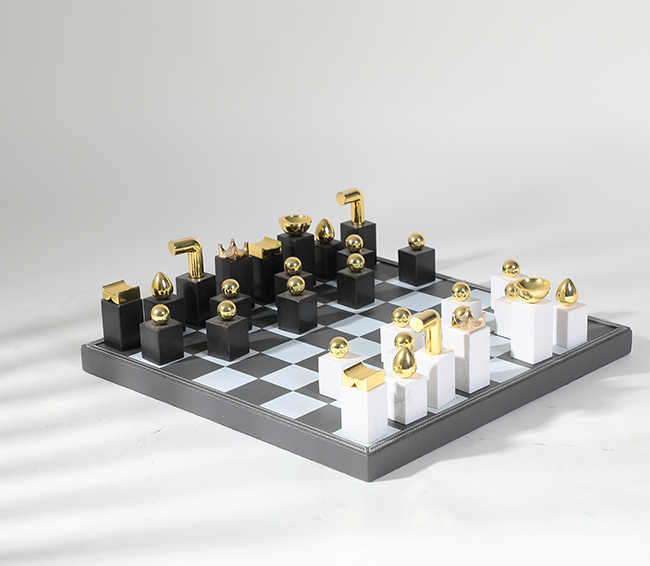 The Baron Collection Chess Board - Marble/MDF/PU