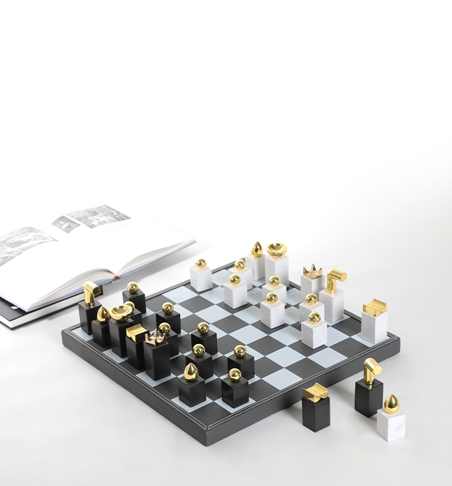 The Baron Collection Chess Board - Marble/MDF/PU