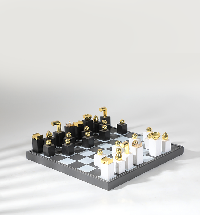 The Baron Collection Chess Board - Marble/MDF/PU