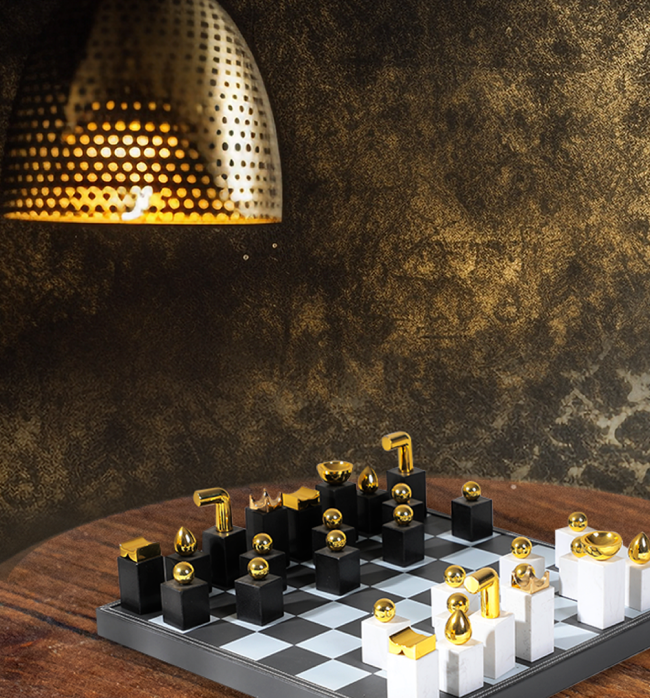 The Baron Collection Chess Board - Marble/MDF/PU