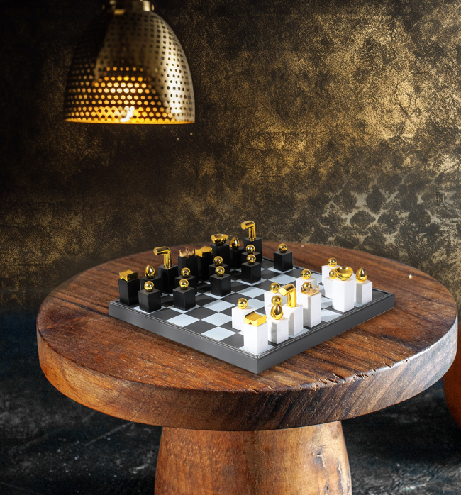 The Baron Collection Chess Board - Marble/MDF/PU